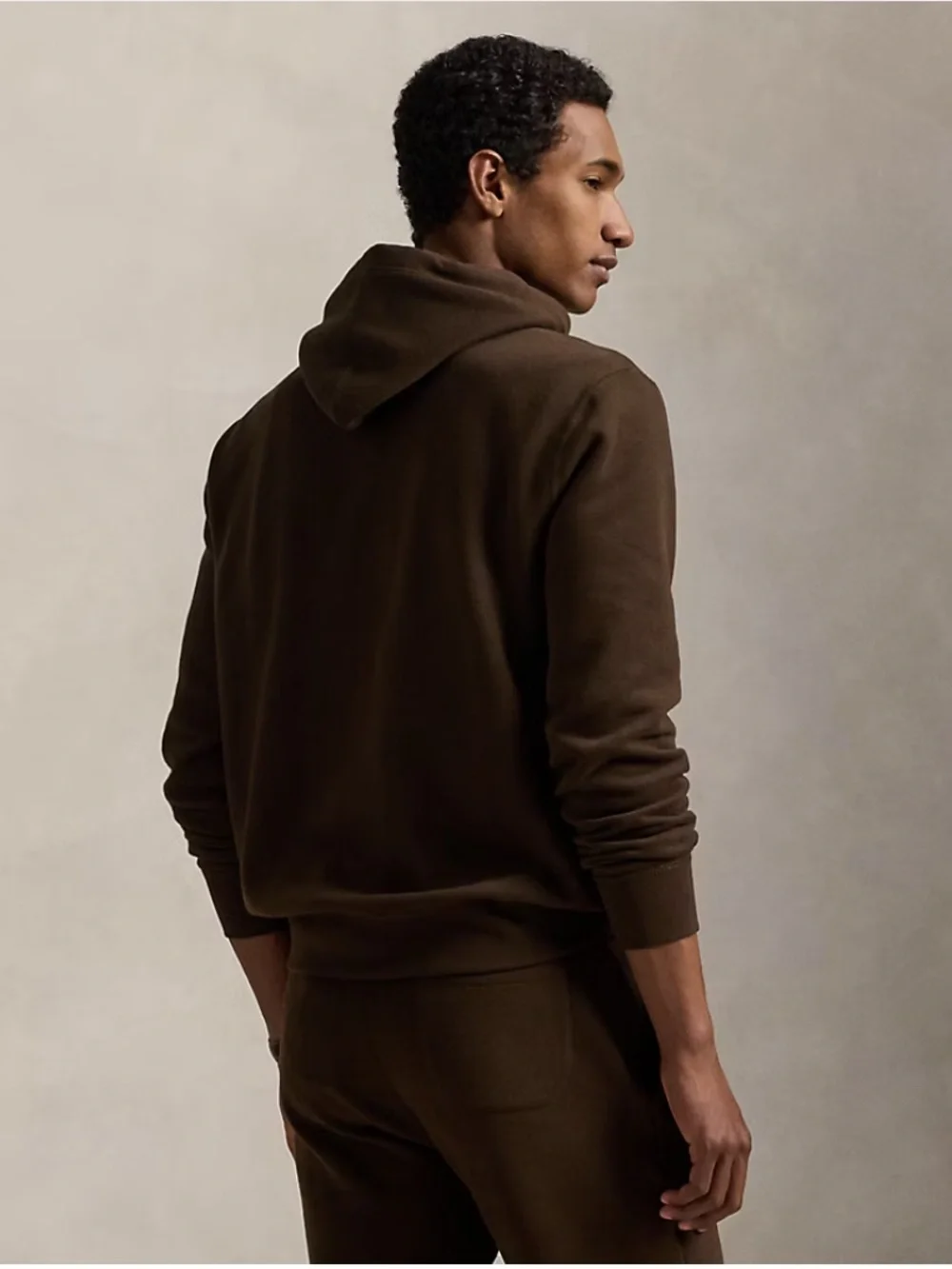 Polo Ralph Lauren Brown Cotton Blend Fleece Hoodie  Pullover Sweatshirt (S,M)